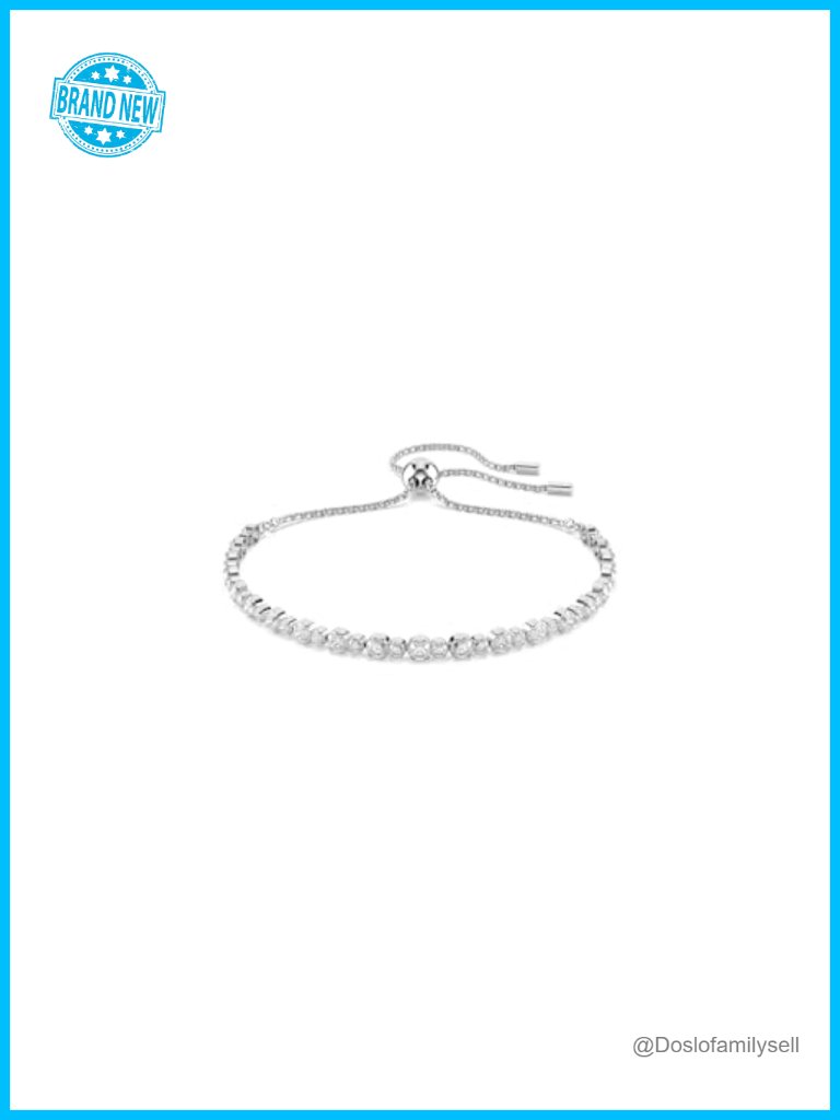 Matrix Tennis Soft Bracelet With Round Cut Crystals, Rhodium And Gold-Tone